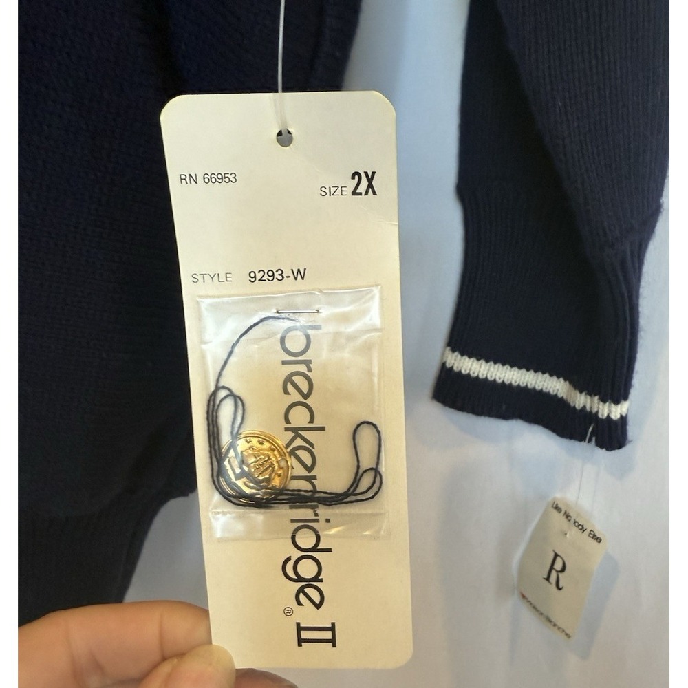 Vintage Preppy Nautical Knit Sweater Womens‎ Size 2X Navy Coastal Yacht Rope NWT - Picture 8 of 13
